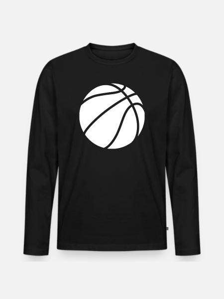 Basketball logo white - Men's Premium Organic Long Sleeve Shirt - black