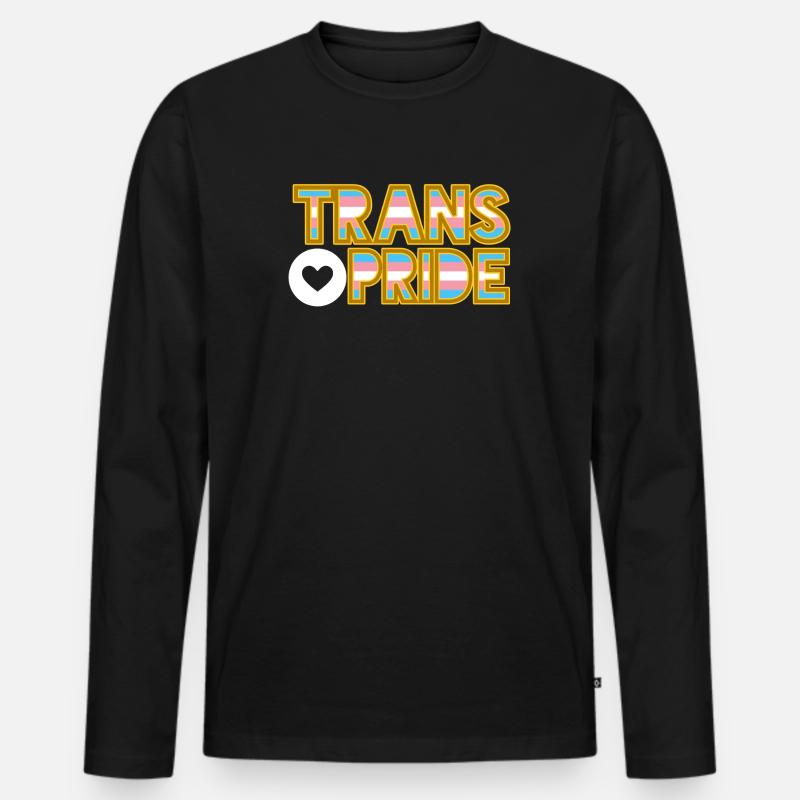 Transgender Pride - Männer Premium Bio Langarmshirt - Schwarz