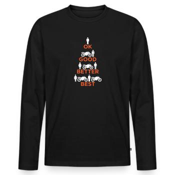 Motorbike motorbikes racers racing machine bikers - Men's Premium Organic Long Sleeve Shirt - black - Front - Nico (187cm)