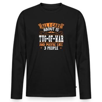 Tout ce qui m'importe, c'est Tug-of-War - T-shirt manches longues Premium bio Homme - noir - Devant - Nico (187cm)