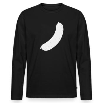 Brat Wurst sausage - Männer Premium Bio Langarmshirt - Schwarz - Vorne - Nico (187cm)
