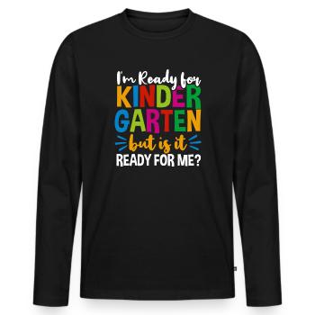 Kindergarten - Men's Premium Organic Long Sleeve Shirt - black - Front - Nico (187cm)