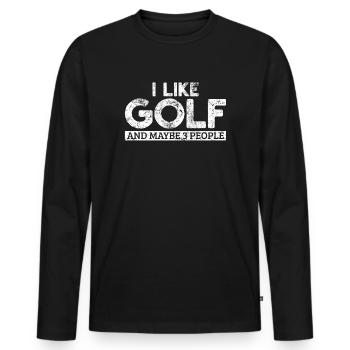 Golf Golfers Golfers - Men's Premium Organic Long Sleeve Shirt - black - Front - Nico (187cm)