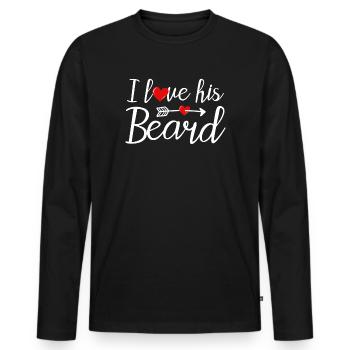 Bart Barbe Barbe Porte-barbe - T-shirt manches longues Premium bio Homme - noir - Devant - Nico (187cm)