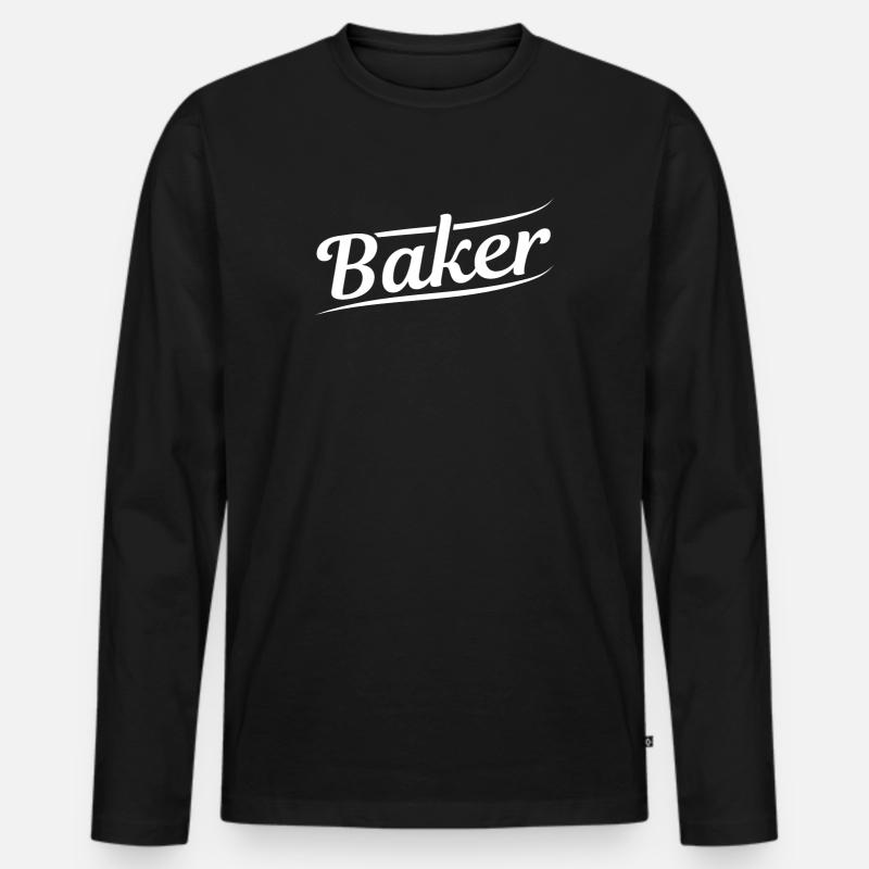 Bäcker Backen - Männer Premium Bio Langarmshirt - Schwarz