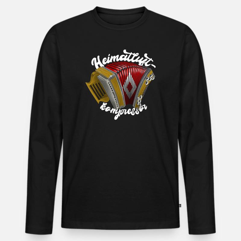 Heimatluftkompressor // hell | ZiachON! - Männer Premium Bio Langarmshirt - Schwarz