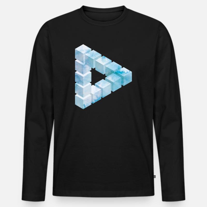 Eisblock Muster Design - Männer Premium Bio Langarmshirt - Schwarz