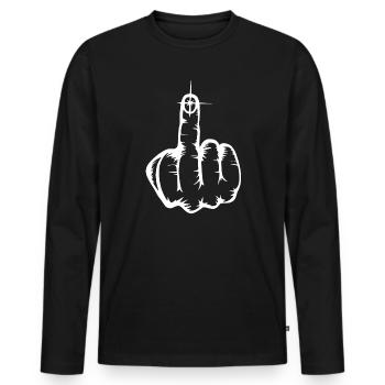 Va te faire foutre - majeur - T-shirt manches longues Premium bio Homme - noir - Devant - Nico (187cm)