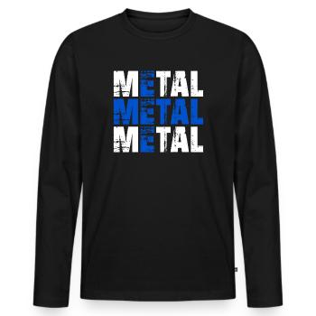 FINNISH METAL Finland Finnish Flag - Men's Premium Organic Long Sleeve Shirt - black - Front - Nico (187cm)