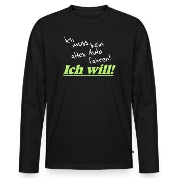 Auto Tuning Schrauber Kult Shirt, Altes Auto (25) - Männer Premium Bio Langarmshirt - Schwarz - Vorne - Nico (187cm)