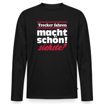 Traktor , Trecker , LandmaschineTrecker fahren(25) - Männer Premium Bio Langarmshirt - Schwarz - Vorne - Nico (187cm)