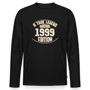 1999 Geburtsjahr - Männer Premium Bio Langarmshirt - Schwarz - Vorne - Nico (187cm)