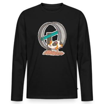 Roue de hamster Hamster Gold Hamster - T-shirt manches longues Premium bio Homme - noir - Devant - Nico (187cm)