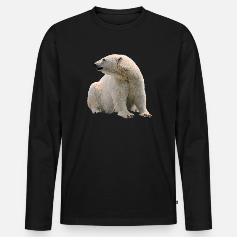 Eisbär - Männer Premium Bio Langarmshirt - Schwarz