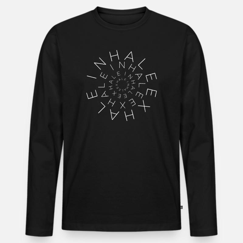 INHALEEXHALE - Männer Premium Bio Langarmshirt - Schwarz