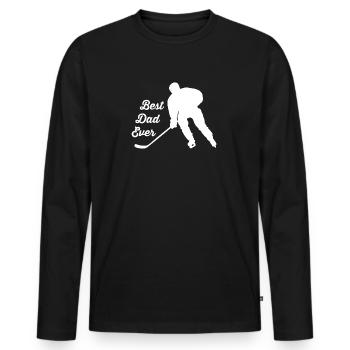 Le hockey - T-shirt manches longues Premium bio Homme - noir - Devant - Nico (187cm)