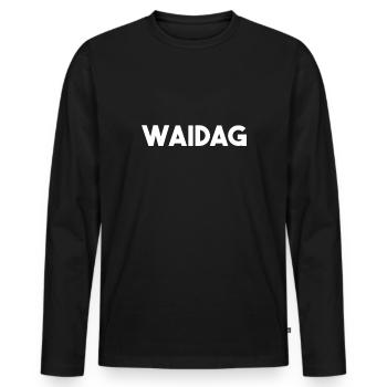Waidag Schwaben Schwäbisch - Männer Premium Bio Langarmshirt - Schwarz - Vorne - Nico (187cm)