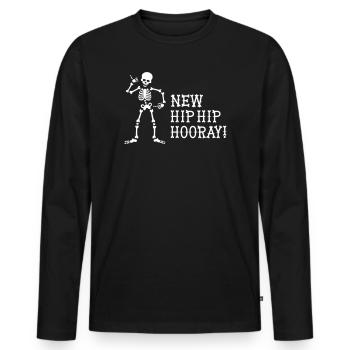 New Hip Hip Hooray Hip operation surgery gift idea - Men's Premium Organic Long Sleeve Shirt - black - Front - Nico (187cm)