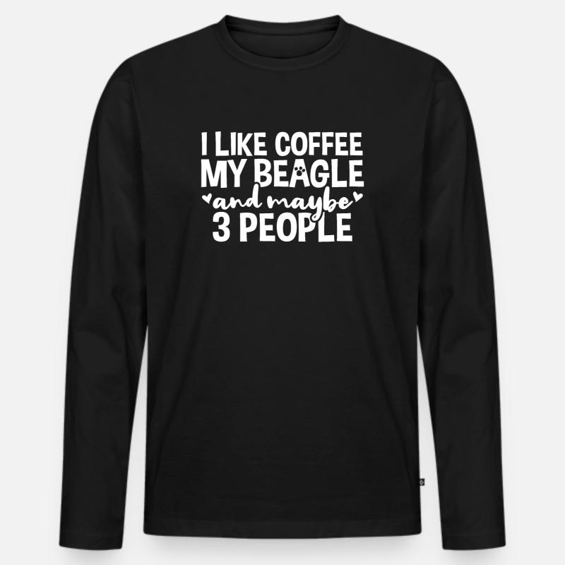 Beagle Kaffeetrinker - Männer Premium Bio Langarmshirt - Schwarz