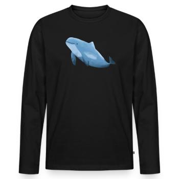 Schweinswal - Männer Premium Bio Langarmshirt - Schwarz - Vorne - Nico (187cm)