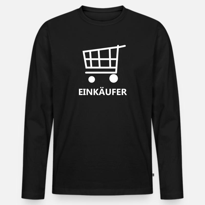 Einkäufer - Männer Premium Bio Langarmshirt - Schwarz
