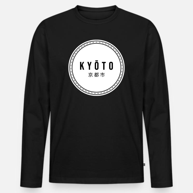 Kyoto - Männer Premium Bio Langarmshirt - Schwarz