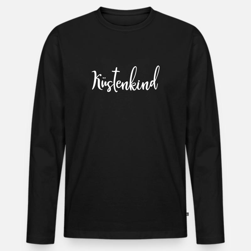 Küstenkind - Männer Premium Bio Langarmshirt - Schwarz