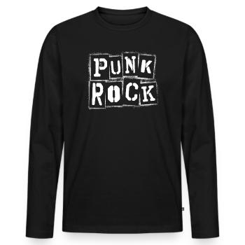 Punk rock punk rocker punk rock rock musique hard rock - T-shirt manches longues Premium bio Homme - noir - Devant - Nico (187cm)