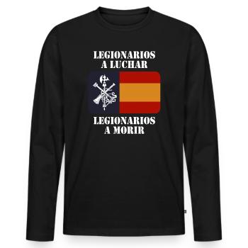 Légionnaires à combattre 2 (sombre) - T-shirt manches longues Premium bio Homme - noir - Devant - Nico (187cm)