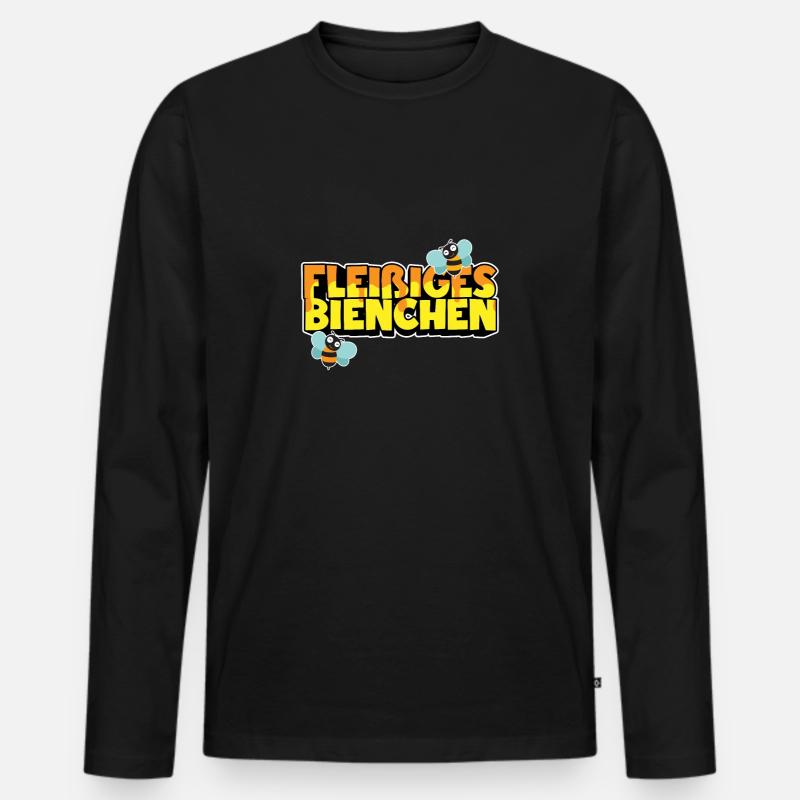 Fleißiges Bienchen - Männer Premium Bio Langarmshirt - Schwarz
