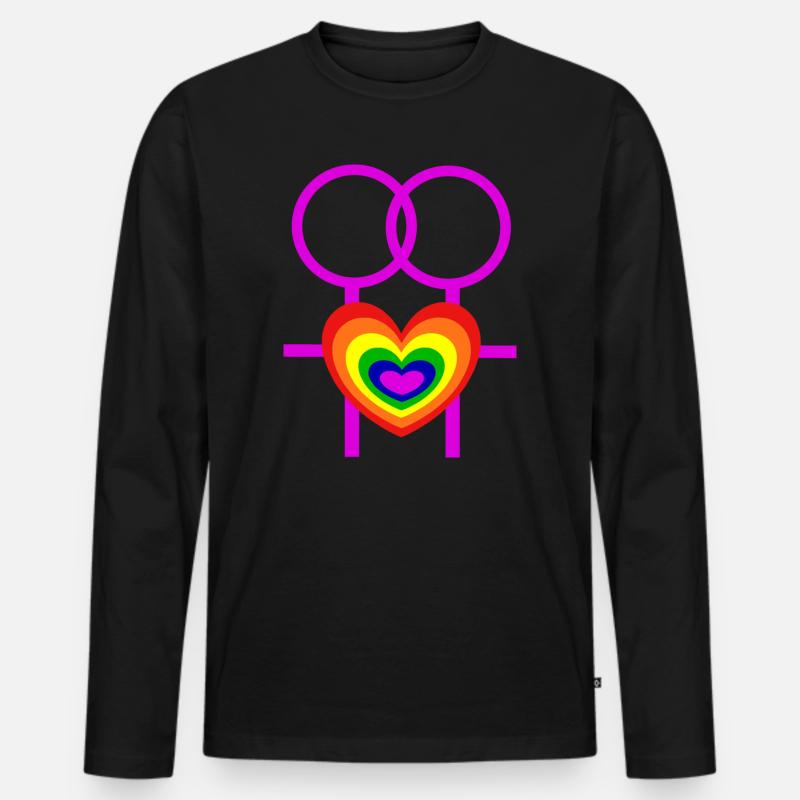 donne lesbiche simboli femminili CSD - Maglia a manica lunga ecologica premium da uomo - nero