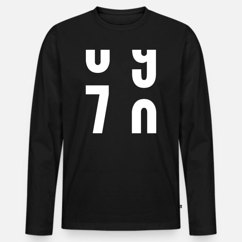 70 Jahre alt - Männer Premium Bio Langarmshirt - Schwarz