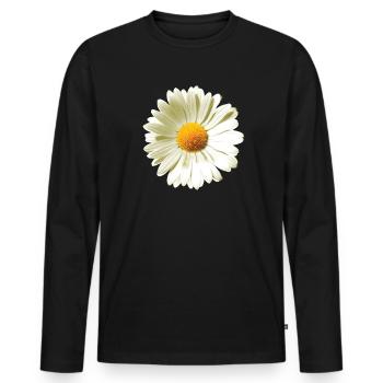 Daisies | Daisy flower power - Men's Premium Organic Long Sleeve Shirt - black - Front - Nico (187cm)