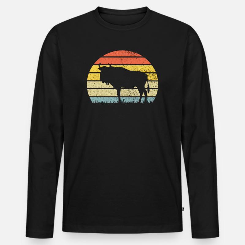 Gnu - Männer Premium Bio Langarmshirt - Schwarz