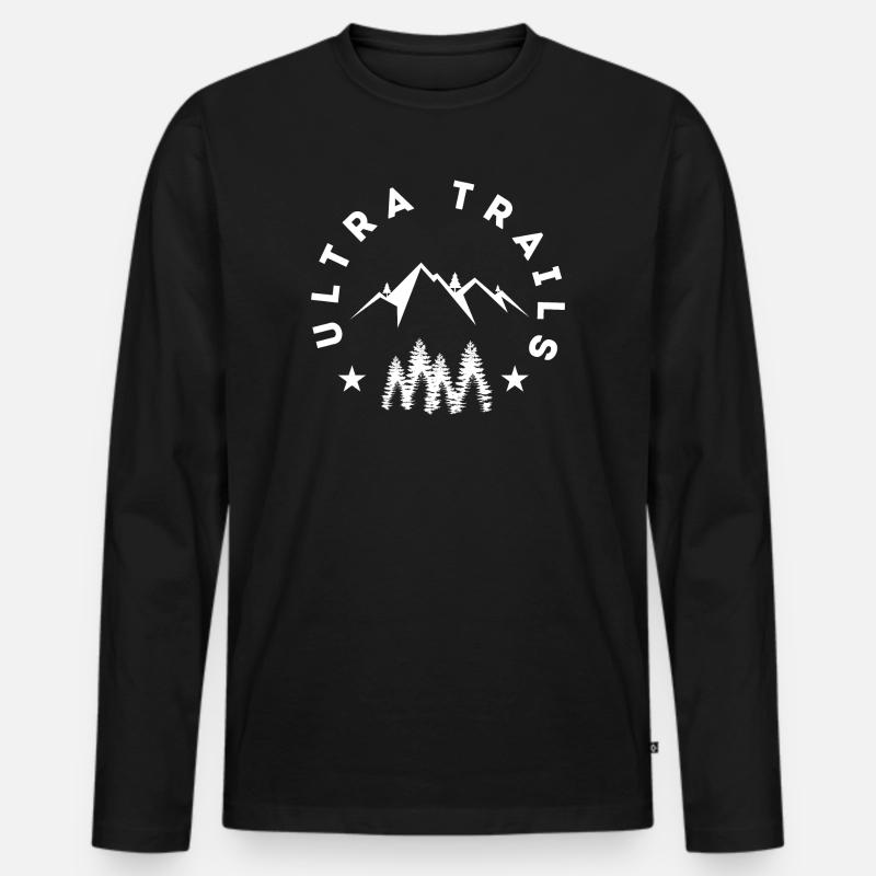 Ultra Trails - Männer Premium Bio Langarmshirt - Schwarz