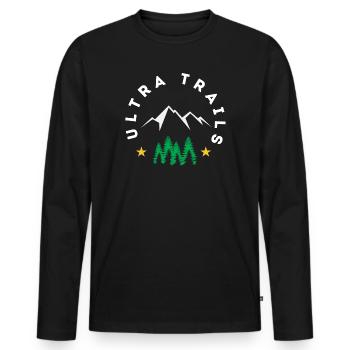 Ultra Trails - Men's Premium Organic Long Sleeve Shirt - black - Front - Nico (187cm)