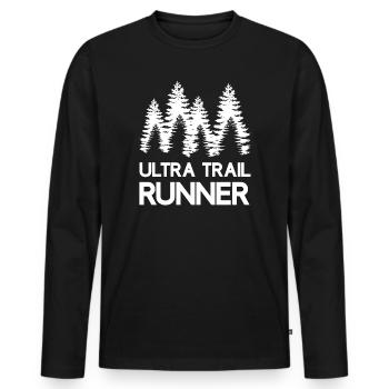 Ultra Trail Runner - T-shirt manches longues Premium bio Homme - noir - Devant - Nico (187cm)