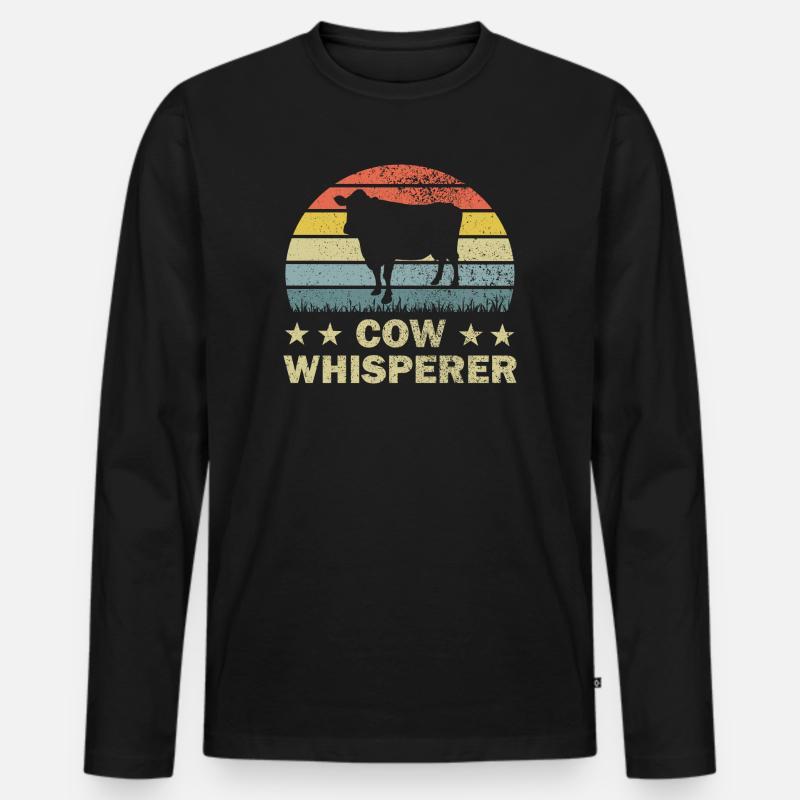 Kuh Kühe - Männer Premium Bio Langarmshirt - Schwarz