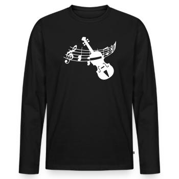 Violon violon - T-shirt manches longues Premium bio Homme - noir - Devant - Nico (187cm)