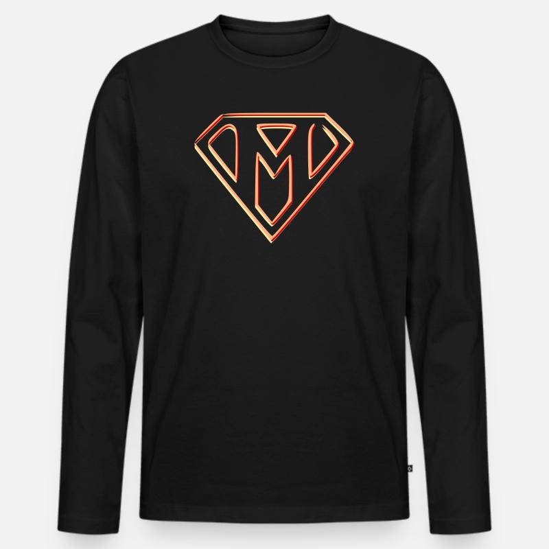 Stilisiertes Macht-Emblem - Männer Premium Bio Langarmshirt - Schwarz