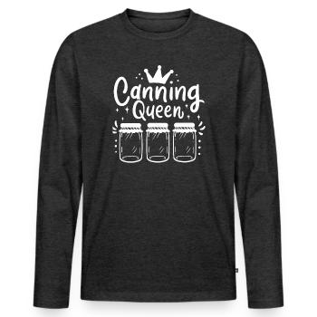 Mélanger des bocaux de confiture - T-shirt manches longues Premium bio Homme - anthracite chiné - Devant - Nico (187cm)