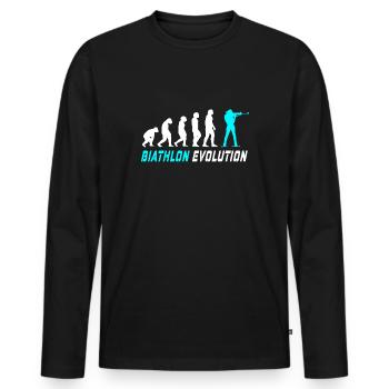 Conception / idée cadeau Evolution biathlon - T-shirt manches longues Premium bio Homme - noir - Devant - Nico (187cm)