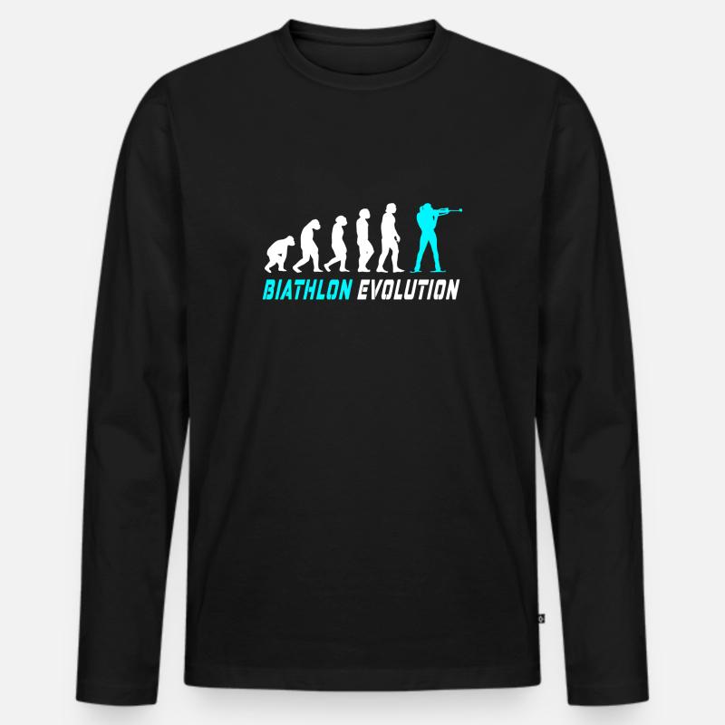 Conception / idée cadeau Evolution biathlon - T-shirt manches longues Premium bio Homme - noir
