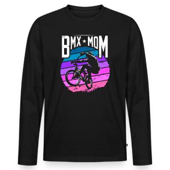 BMX Mom | BMX mother | BMX mom | BMX mom - Men's Premium Organic Long Sleeve Shirt - black - Front - Nico (187cm)