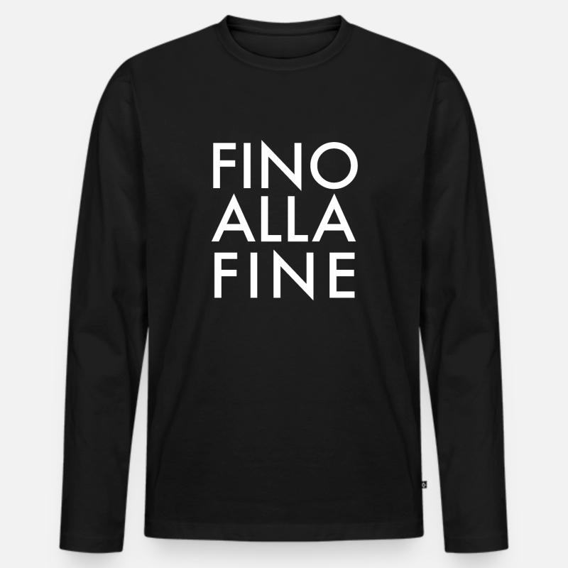 Fino Alla Fine Blockschrift - Männer Premium Bio Langarmshirt - Schwarz