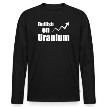 Haussier sur le Tee boursier des investisseurs en uranium - T-shirt manches longues Premium bio Homme - noir - Devant - Nico (187cm)