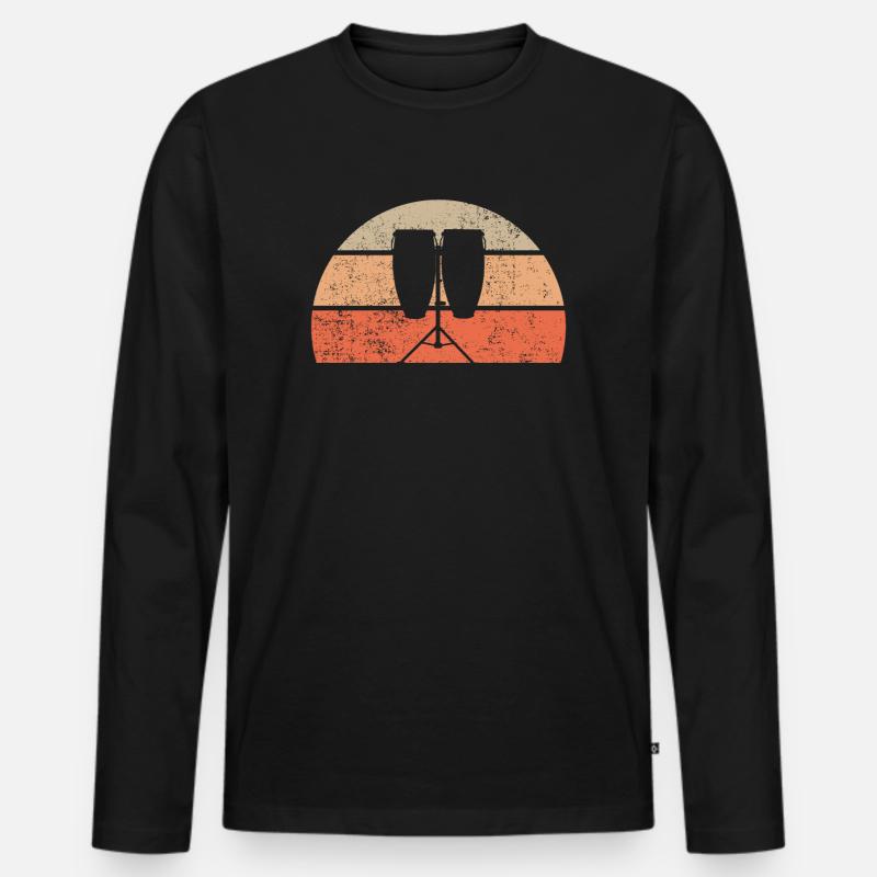 Conga - Männer Premium Bio Langarmshirt - Schwarz