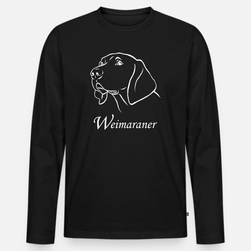 Weimaraner Portrait - Männer Premium Bio Langarmshirt - Schwarz