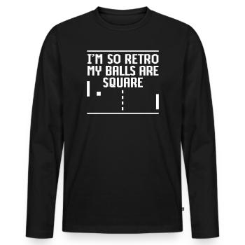 I'm so retro my balls are square video games - Men's Premium Organic Long Sleeve Shirt - black - Front - Nico (187cm)