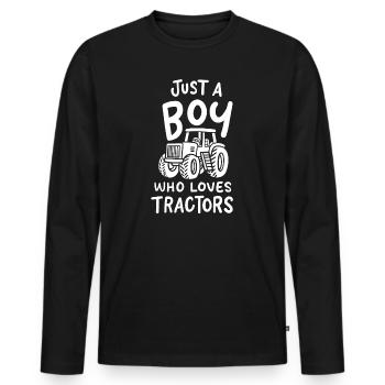 Traktoren Traktor - Männer Premium Bio Langarmshirt - Schwarz - Vorne - Nico (187cm)